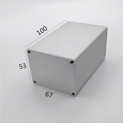 Custom Sanded Silver 67*53*100mm Extruded Aluminum Box for PCB Enclosure